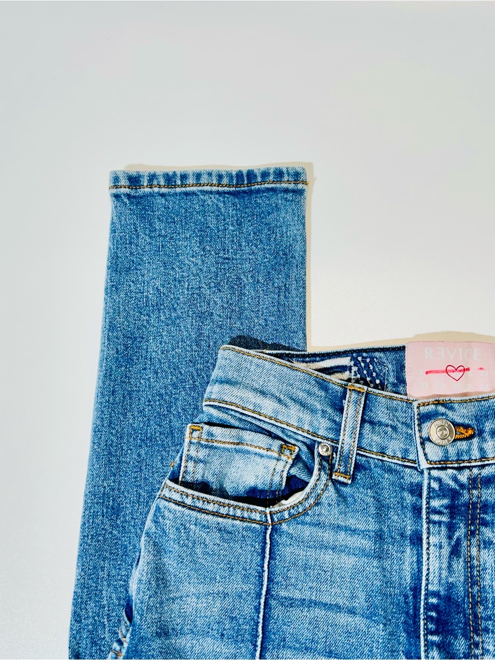 REVICE jeans High Rise Star Bottom jeans medium wash women size 25 - Picture 5 of 10